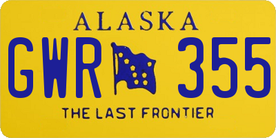 AK license plate GWR355