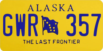 AK license plate GWR357