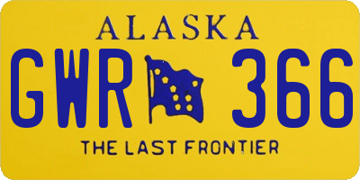 AK license plate GWR366