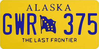 AK license plate GWR375