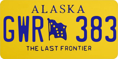 AK license plate GWR383
