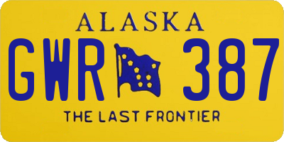 AK license plate GWR387