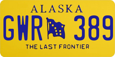 AK license plate GWR389