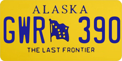 AK license plate GWR390