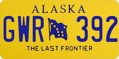 AK license plate GWR392