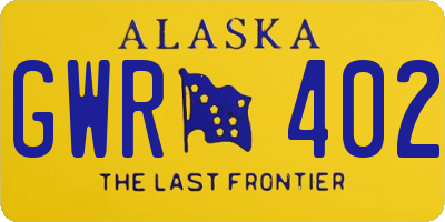 AK license plate GWR402
