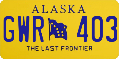 AK license plate GWR403