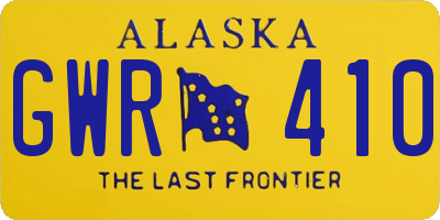 AK license plate GWR410