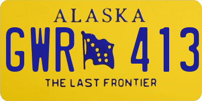 AK license plate GWR413