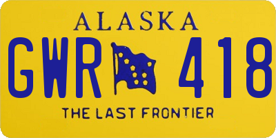 AK license plate GWR418
