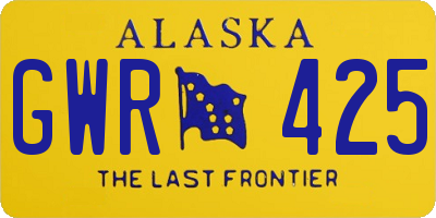 AK license plate GWR425