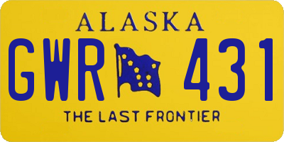 AK license plate GWR431