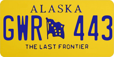 AK license plate GWR443