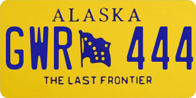 AK license plate GWR444