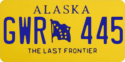 AK license plate GWR445