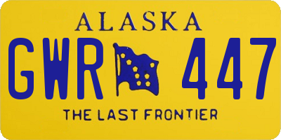 AK license plate GWR447