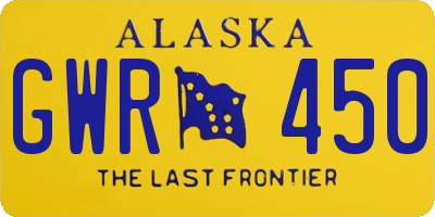 AK license plate GWR450