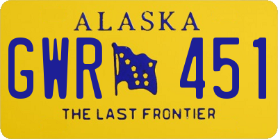 AK license plate GWR451