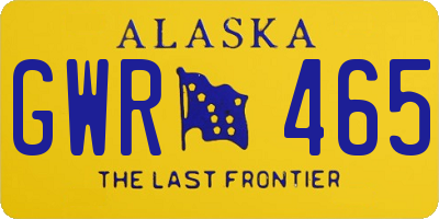AK license plate GWR465
