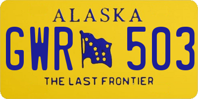 AK license plate GWR503