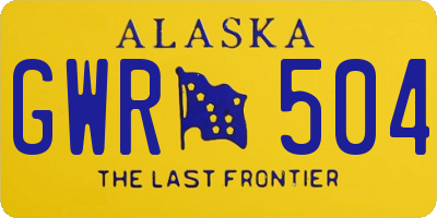 AK license plate GWR504