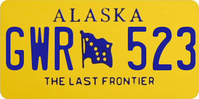 AK license plate GWR523