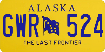 AK license plate GWR524