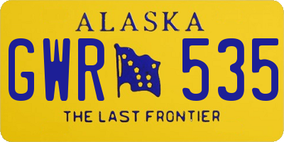 AK license plate GWR535