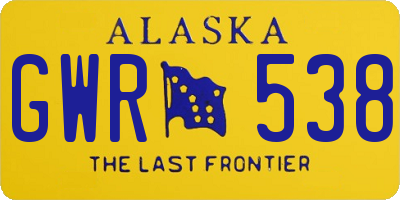 AK license plate GWR538