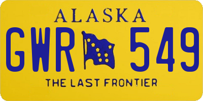 AK license plate GWR549