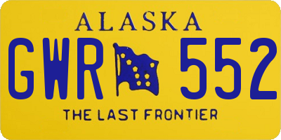 AK license plate GWR552