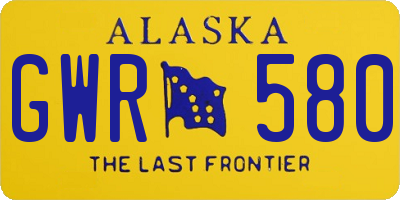 AK license plate GWR580