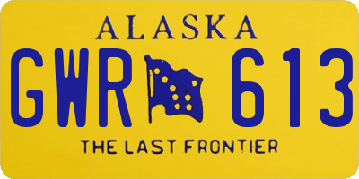 AK license plate GWR613