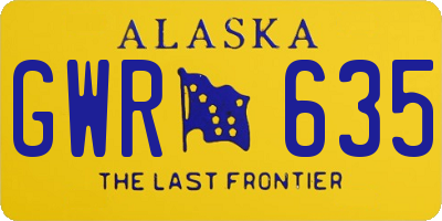 AK license plate GWR635