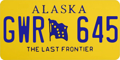 AK license plate GWR645