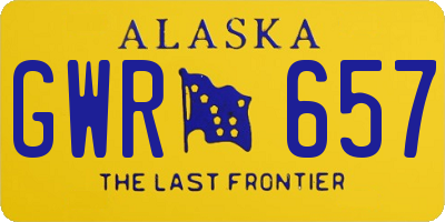 AK license plate GWR657