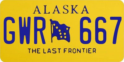 AK license plate GWR667