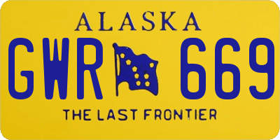 AK license plate GWR669