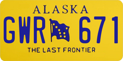 AK license plate GWR671