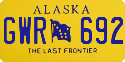 AK license plate GWR692