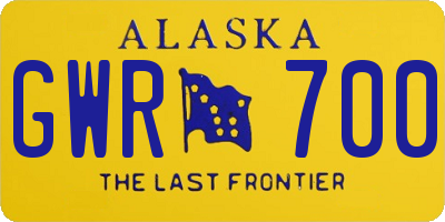 AK license plate GWR700
