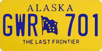 AK license plate GWR701