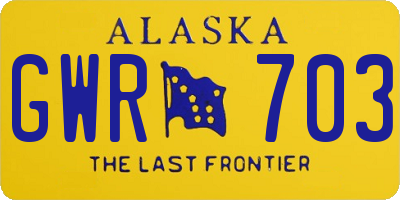 AK license plate GWR703