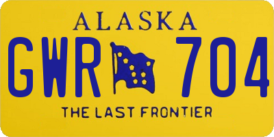 AK license plate GWR704