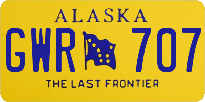 AK license plate GWR707