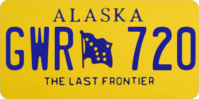 AK license plate GWR720