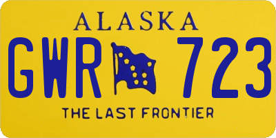 AK license plate GWR723