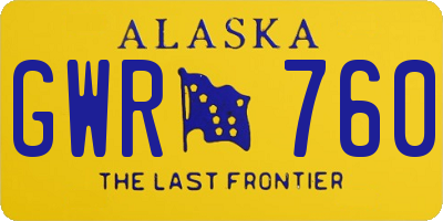 AK license plate GWR760