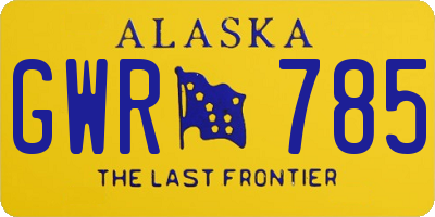 AK license plate GWR785