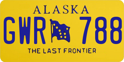 AK license plate GWR788